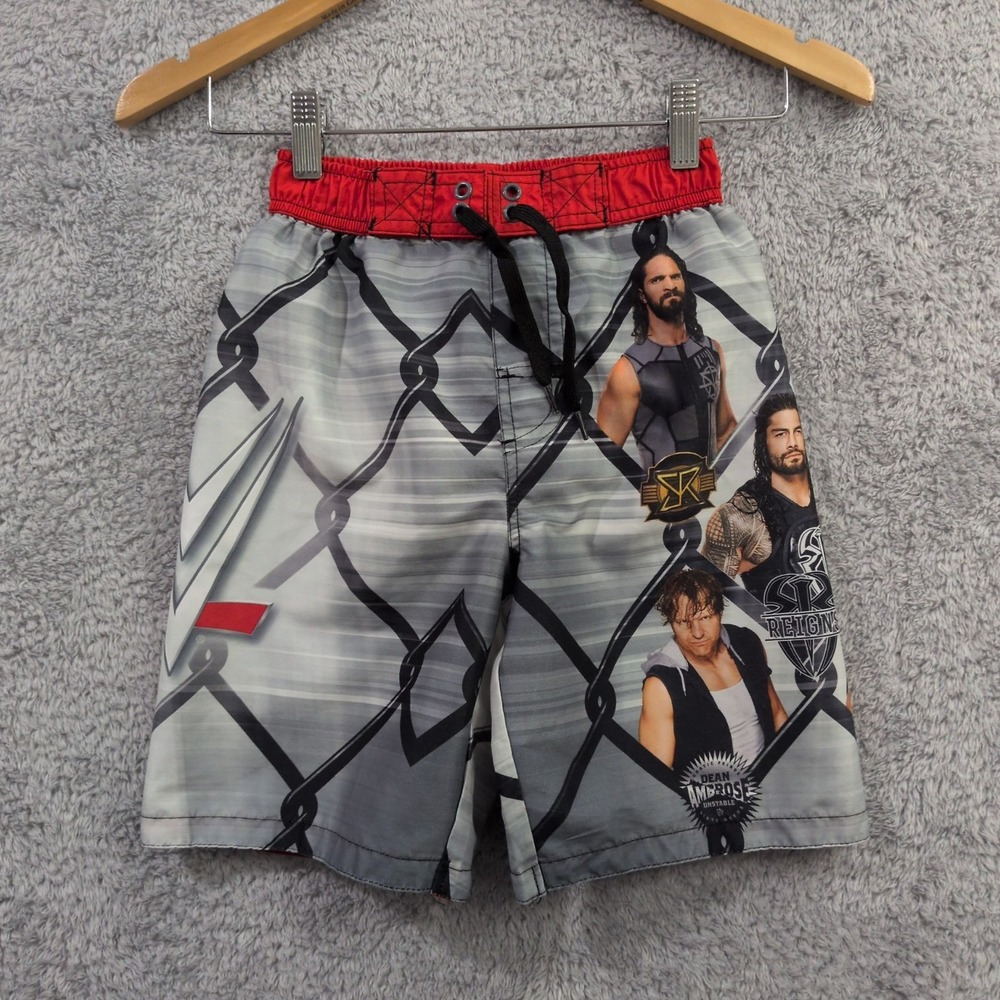 WWE Boys Graphic Swim Trunks Size 8 Dean Ambross, Cena, Roman, Rollins, AJ‎